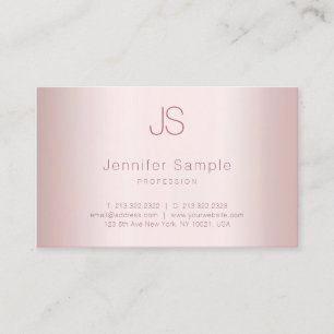 Elegante Monogram Simple Template Rose Gold Modern Visitenkarte