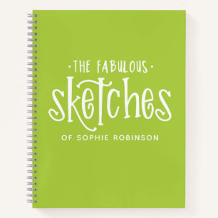 Elegante Monogram Sketchbook - Ihr Name Notebook Notizbuch