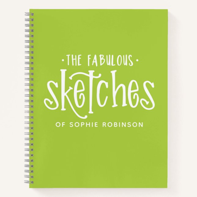 Elegante Monogram Sketchbook - Ihr Name Notebook Notizbuch (Vorderseite)