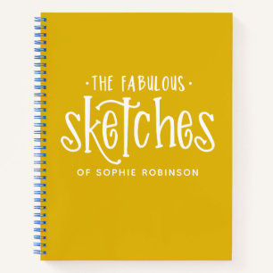 Elegante Monogram Sketchbook - Ihr Name Notebook Notizbuch