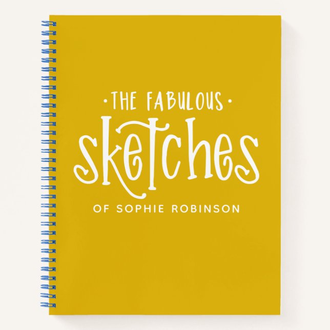 Elegante Monogram Sketchbook - Ihr Name Notebook Notizbuch (Vorderseite)