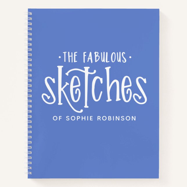 Elegante Monogram Sketchbook - Ihr Name Notebook Notizbuch (Vorderseite)