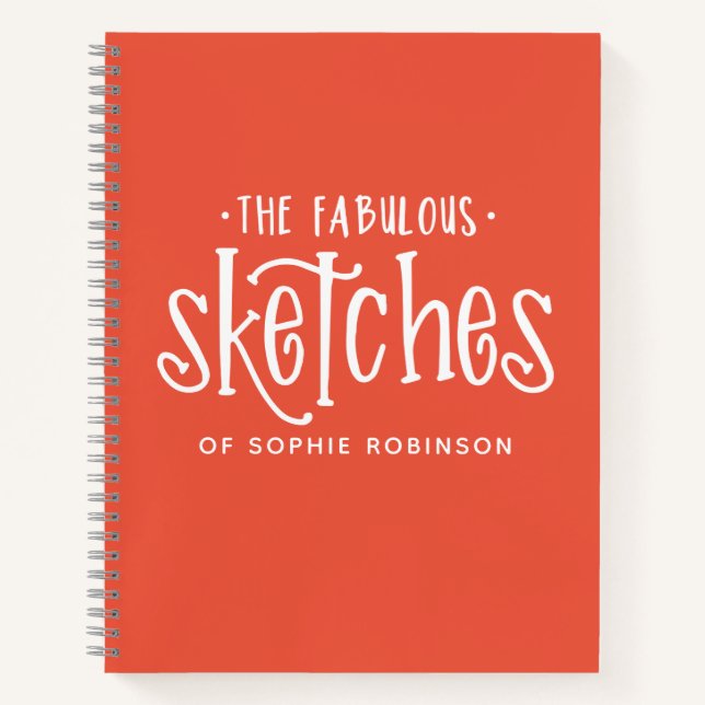 Elegante Monogram Sketchbook - Ihr Name Notizbuch (Vorderseite)