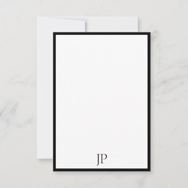 Elegante Monogram-Skriptvorlage Mitteilungskarte (Vorderseite)