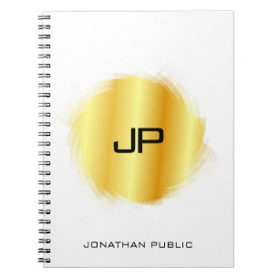 Elegante Monogram Template Metallic Look Imitate G Notizblock