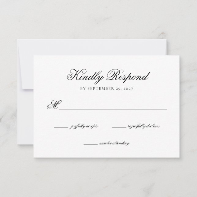 Elegante Monogram Wappen Wedding RSVP Card Karte (Vorderseite)