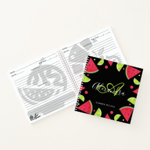 Elegante Monogram Watermelon Green Lemon Rezept Ni Notizbuch
