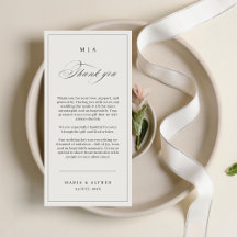 Elegante Monogram Wedding Dankeschön Karte QR Code