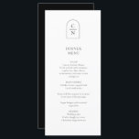 Elegante Monogram Wedding Dinner Menu Card<br><div class="desc">Elegante Monogram Wedding Dinner Menu Card</div>