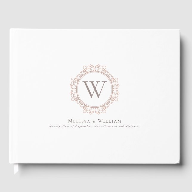 Elegante Monogram Wedding Modern Classic Gästebuch (Vorderseite)