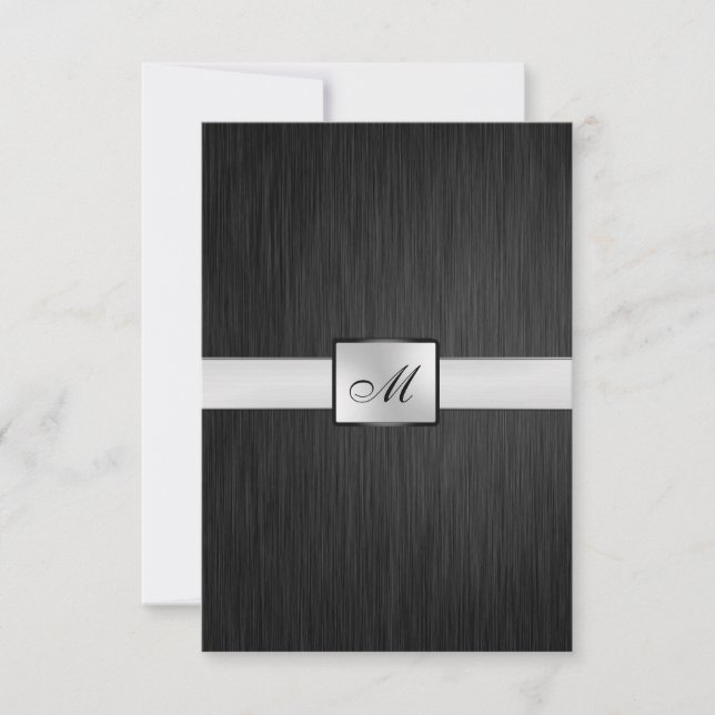 Elegante Monogram Wedding RSVP Card Karte (Vorderseite)