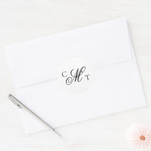 Elegante Monogram Wedding Suite Runder Aufkleber