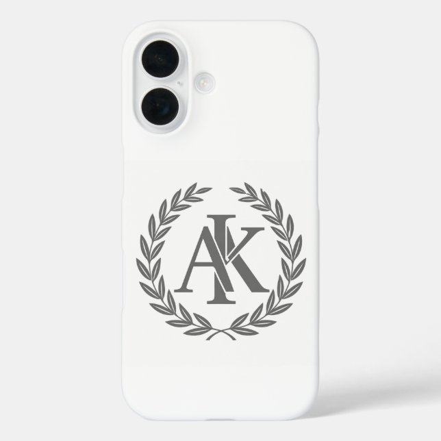 Elegante Monogramm AK personalisierte iPhone Hülle (Rückseite)