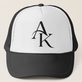 Elegante Monogramm-AK- Trucker-Mütze in Schwarz-We Truckerkappe