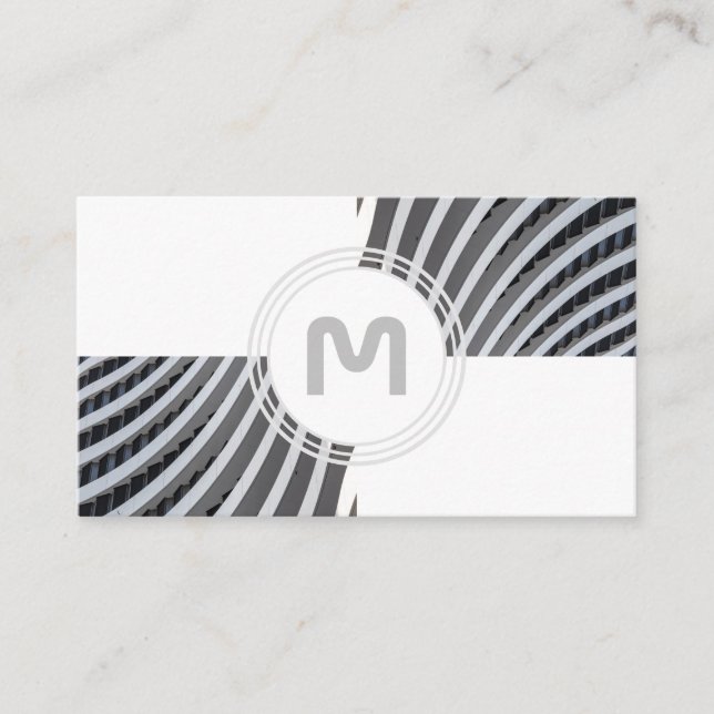 Elegante Monogramm-Architektur mit zwei Tonfliesen Visitenkarte (Vorderseite)