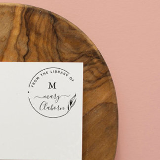 Elegante Monogramm-Blätter aus der Bibliothek von Gummistempel