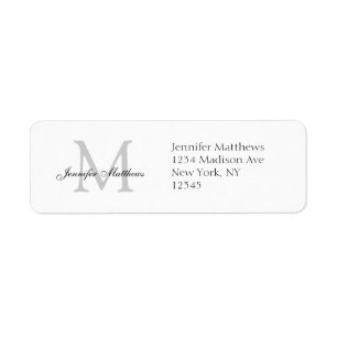 Elegante Monogramm einfache Adressaufkleber