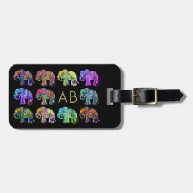 Elegante monogramm farbenfrohe Zierelefanten