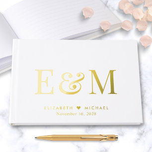 Elegante Monogramm-Hochzeit Gästebuch