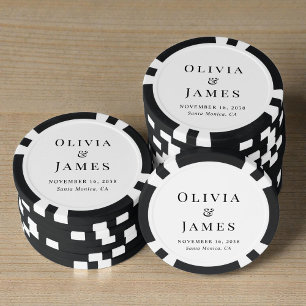 Elegante Monogramm-Hochzeit Pokerchips