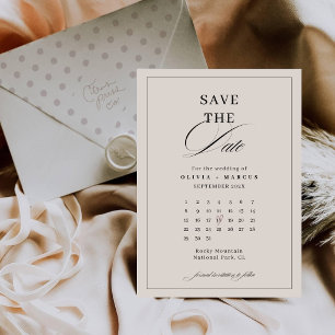 Elegante Monogramm-Hochzeit-Save-The-Date-Karte RSVP Karte