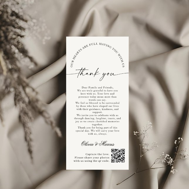 Elegante Monogramm-Hochzeits-Dankeskarten-QR-Code Dankeskarte (Von Creator hochgeladen)
