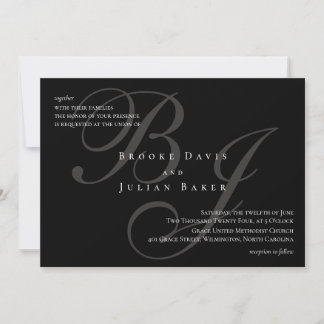 Elegante Monogramm-Hochzeitseinladung Einladung