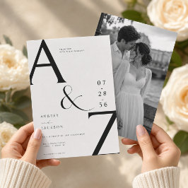 Elegante Monogramm-Hochzeitseinladungsvorlage Einladung