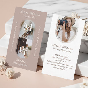 Elegante Monogramm-Hochzeitsfotografen-Torbogen-Fo Visitenkarte
