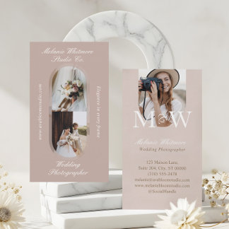 Elegante Monogramm-Hochzeitsfotografen-Torbogen-Fo Visitenkarte