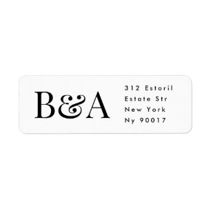 elegante monogramm-Hochzeitstil-Rücksendeadresse