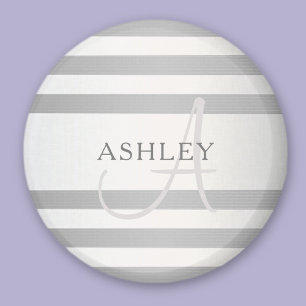 Elegante Monogramm-Imitate Silberglänzende graue S Magnet