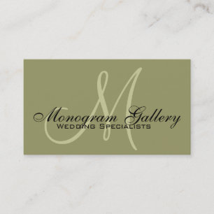 Elegante Monogramm individuell anpassbare Sage Bus Visitenkarte