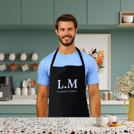 Elegante Monogramm-Initialen Klassischer Typo Schw Schürze