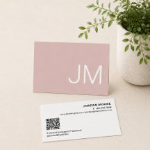 Elegante Monogramm-Initialen Professionell Rosa QR