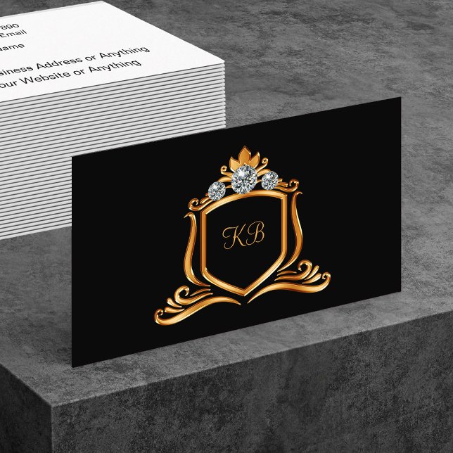 Elegante Monogramm-Initialen Visitenkarten Visitenkarte (Von Creator hochgeladen)