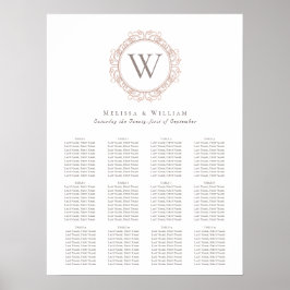 Elegante Monogramm-Insignien für Hochzeiten Poster