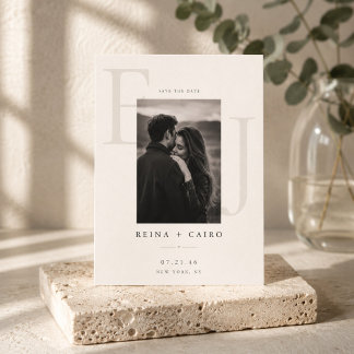Elegante Monogramm-Karte zur Hochzeitsankündigung  Save The Date
