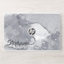 Elegante Monogramm-Marmorstein-Laptop-Hülle