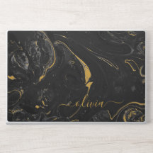 Elegante Monogramm-Marmorstein-Laptop-Hülle