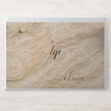 Elegante Monogramm-Marmorstein-Laptop-Hülle
