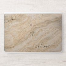 Elegante Monogramm-Marmorstein-Laptop-Hülle