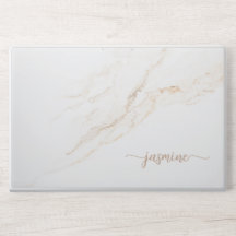 Elegante Monogramm-Marmorstein-Laptop-Hülle