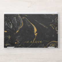 Elegante Monogramm-Marmorstein-Laptop-Hülle