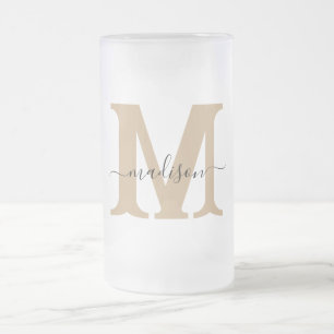 Elegante Monogramm Mattierte Bier-Tasse Mattglas Bierglas