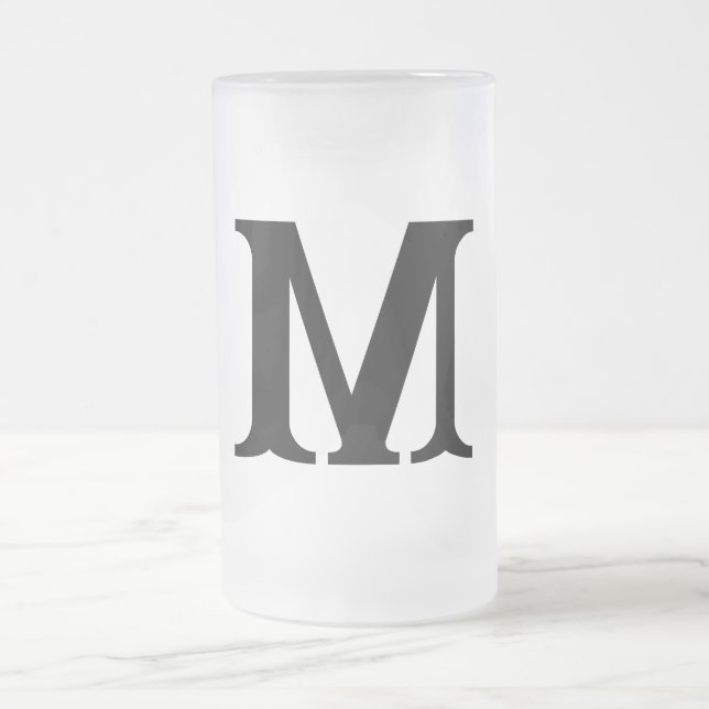 Elegante Monogramm Mattierte Bier-Tasse Mattglas Bierglas (Mittel)