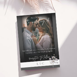 Elegante Monogramm minimalistische dunkelgraue Kal Einladung