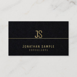 Elegante Monogramm-Moderne Gold Name Elite Vorlage Visitenkarte