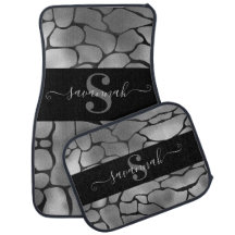 Elegante Monogramm Name Gray Black Giraffe