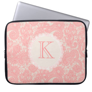 Elegante Monogramm Paisley Designer Laptop Tasche